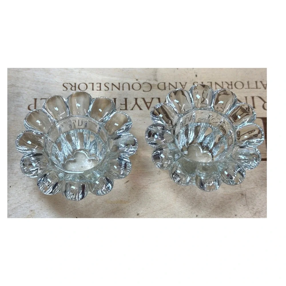 Collectors Crystal Galleries‎ Crystal Candleholder Set 2 Piece Scalloped Floral